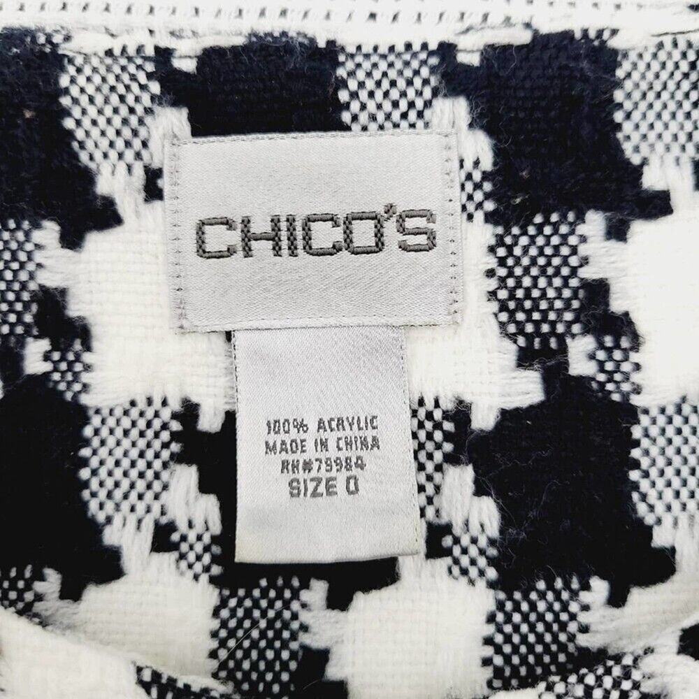 Chico's Womens Black White Houndstooth Vintage Aesthetic Jacket Size Small - Picture 5 of 13